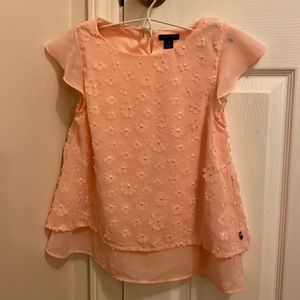 Brand New light pink Tommy Hilfiger girls flower blouse